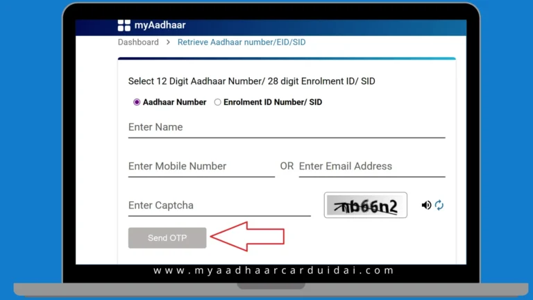 enter otp to retrieve aadhaar or EIN number